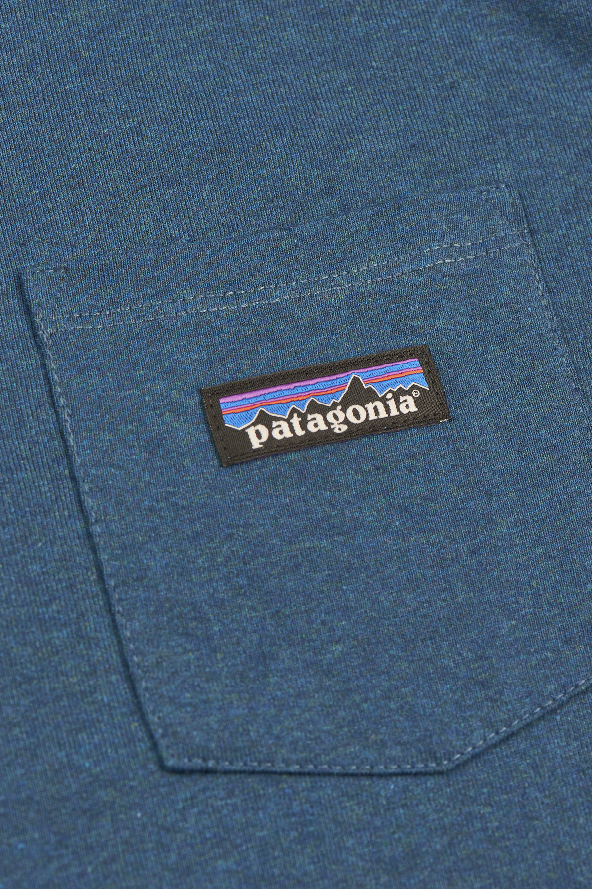 patagonia - Label pocket Tee - Abalone Blue