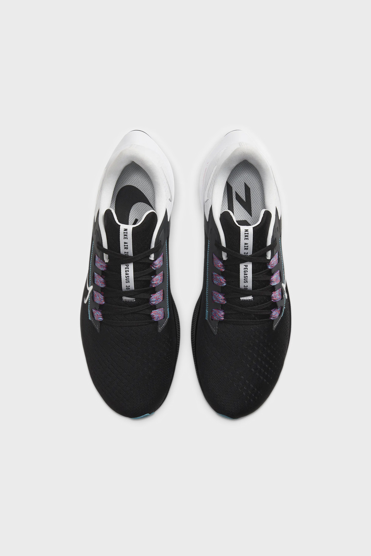 NIKE - Nike Air Zoom Pegasus 38 - BLACK WHITE VIOLET ARGENT